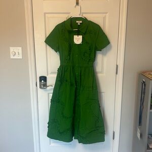 Kate Spade x Target Green Ribbon Short Sleeve Midi Shirtdress Small